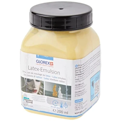 Afbeelding van GLOREX 6 2703 000 Latexemulsie, 200 ml, luchthardende, natuurlijke vormmassa op 1 componentenbasis van de rubberboom, huidvriendelijk, kleurbaar