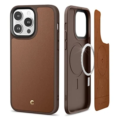 Afbeelding van Spigen Cyrill Kajuk Mag Hoesje geschikt voor Apple iPhone 14 Pro Max Back Cover met Magnetische Ring Bruin