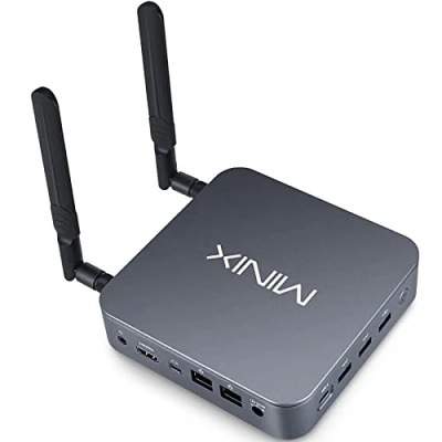 Afbeelding van MINIX NEO J51 C8 Max Aluminium Mini PC, 8GB/256GB M.2 PCIe NVMe SSD Windows 11 Pro, Wi Fi6/Tweevoudige 2,5GB LAN/USB C/Driedubbel Beeldscherm/4K/Automatische Inschakeling/PXE Boot/RTC/Vesa Mount.