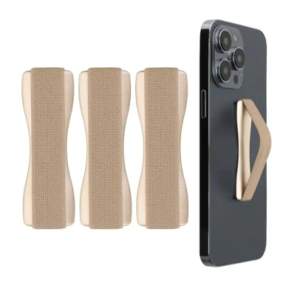 Afbeelding van kwmobile vingerhouder voor smartphone Vingergreep telefoon Zelfklevende finger holder Set van 3 In goud