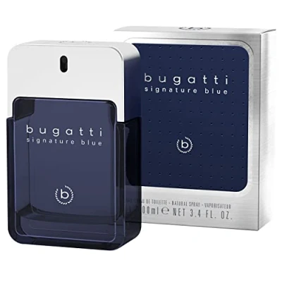 Afbeelding van bugatti Sigature Blue Parfum voor heren, 100 ml, fris Eau de toilette met frisse geur, elke leeftijd, gelegenheid en gelegenheid, elegant, sportief, aromatisch