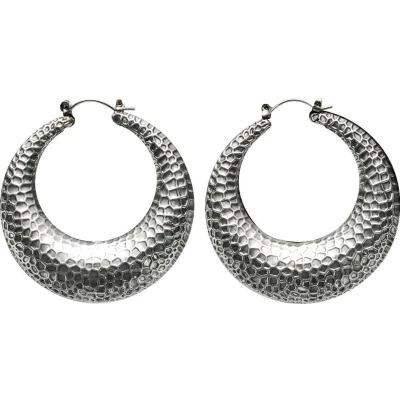 Afbeelding van Behave Oorbellen oorringen dames zilver kleur met motief rond 5.5cm