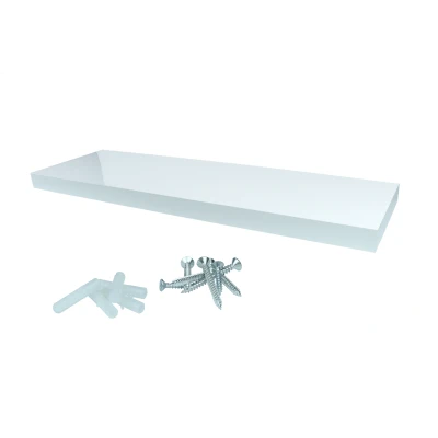 Afbeelding van Zwevende Wandplank Wit Hoogglans 80 x 24 cm Per Stuk