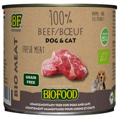 Afbeelding van Bf Organic 100% Rund Hondenvoer 200 g Blik