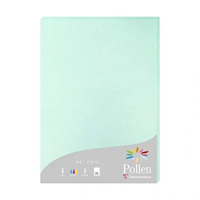 Afbeelding van Clairefontaine Ref 24233C Stuifmeel gekleurd papier (Pack van 25 vellen) A4 (210 x 297mm), 210gsm papier, inkjet &amp; laser printer compatibel, zuurvrij jade groen