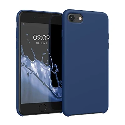 Afbeelding van kwmobile telefoonhoesje compatibel met Apple iPhone SE (2022) / (2020) 8 7 hoesje Zachte case voor smartphone Back cover in marineblauw