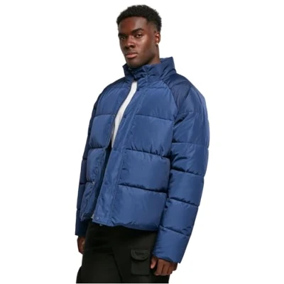 Afbeelding van Urban Classics Raglan Winterjas, Heren, Maat: 5XL, Darkblue