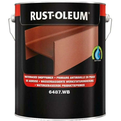 Afbeelding van rust oleum 6400 shopprimer waterbasis roodbruin 5 ltr