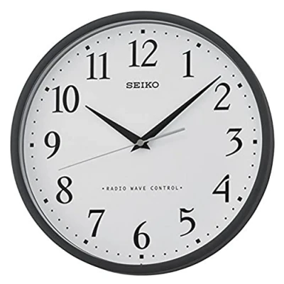 Afbeelding van Seiko Draadloze wandklok zwart kunststof QXR210K