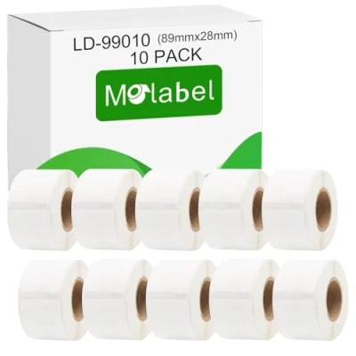 Afbeelding van Molabel 99010 10 pack (28 x 89 mm) compatibel met Dymo Labelwriter 4XL 450 400 330 320 310 SLP120 200 220 240