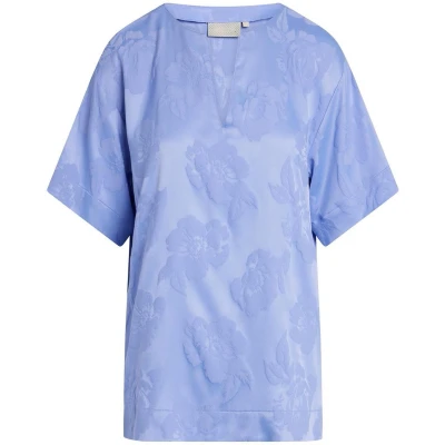 Afbeelding van Essenza dames Lily Charley loungetop met jacquard dessin in de kleur Lavendel, maat: S