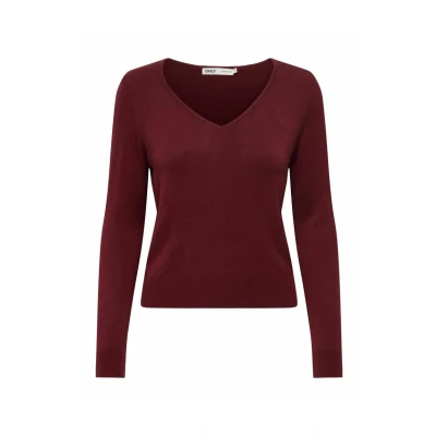 Afbeelding van ONLY Onlvenice LIFE Vneck Trui, Dames, Maat: XS, Cabernet