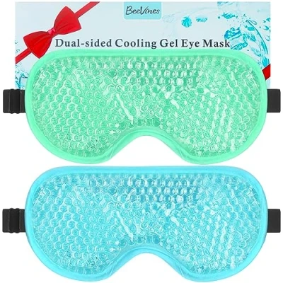 Afbeelding van BeeVines Gel Oogmasker, 2 Pak Verkoelende Ijsslaapmaskers voor Wallen in de Ogen Mannen &amp; Vrouwen, Koud Warm Slaapcompress Postoperatie, Wallen, Allergieën (03 Blauw Groen)