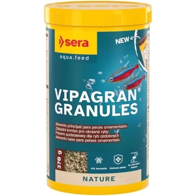 Afbeelding van Sera Vipagran Nature Hoofdvoer met zachte granulaat, 1000 ml, 4% hoogwaardig insectenmeel, gezonde groei en krachtige ontwikkeling, voor vissen een kleine mond, zonder kleur
