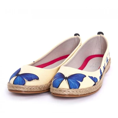 Afbeelding van Goby Vlinder Ballerina Espadrilles Vegan Leer Handgemaakt Maat 37