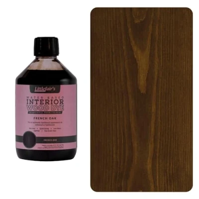 Afbeelding van Littlefair&#039;s Niet giftige houtbeits op waterbasis 500 ml Frans eikenhouten kleurstof voor hout binnenshuis, o.a. deuren en plinten