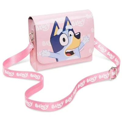 Afbeelding van Bluey Meisjesportemonnee Leuke schoudertas voor kinderen, verstelbare riem meisjescadeaus, roze, One Size