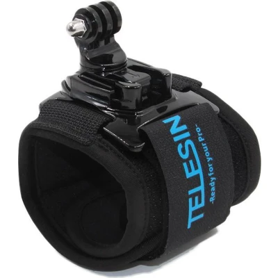 Afbeelding van TELESIN 360 graden Rotating Hook Buckle Mount + Polsband/Armband voor Gopro / DJI OSMO &amp; ActionCam Zwart