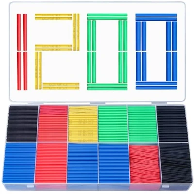 Afbeelding van Krimpkousset, Preciva 1200 stks krimpkousenset Elektrisch Draad Kabel Wrap Assortiment Elektrische Isolatie Krimpkous Kit Met Doos（Gekleurd）