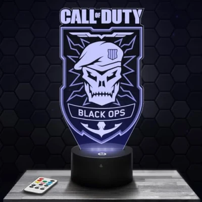 Afbeelding van Lamp Black Ops COD Decoratie Kamer Jongen 3D Zwart Object Videospellen Gameplay FPS Cadeau Gedempt Licht Nachtlampje Kantoor. Eigenaardig Kerstmis Tiener