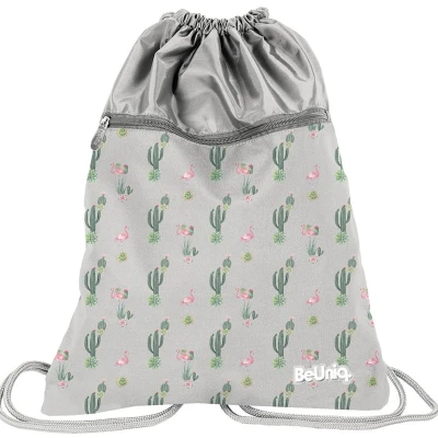 Afbeelding van BeUniq Cactus en flamingo gymbag Zwemtas 47 x 37 cm Grijs