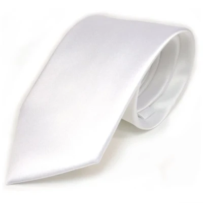 Afbeelding van TigerTie Herenstropdas, klassieke satijnen stropdas van 8 cm in effen design, ideaal voor zakelijke afspraken, feestelijke gelegenheden en vrije tijd, wit sneeuwwit, Krawattengröße: ca. Länge 150 cm,