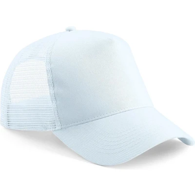 Afbeelding van Beechfield Heren Half Mesh Trucker Cap / Hoofddeksel (2 stuks) (Pastelblauw/ Pastelblauw)