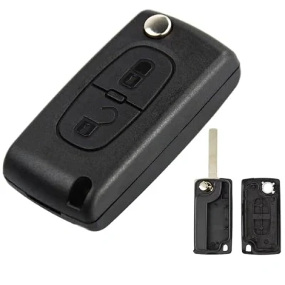 Afbeelding van Energy 01 Sleutelhoes compatibel met Citroen C2 C3 C4 C5 C6 C8 Xsara Picasso Berlingo Peugeot 207 307 308 407 408 3008 5008 Partner 807 1007 Fiat ULYSSE (3 toetsen Citroen, HU83 CE) 0536)