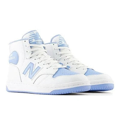 Afbeelding van New Balance 480H Unisex Sneakers hoog, Maat: 43, White/light blue Hoogwaardig imitatieleer