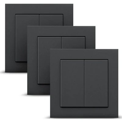Afbeelding van GIRA + Senic Friends of Hue Smart Switch Draadloze Homekit Lichtschakelaar en Dimmer 3x Antraciet