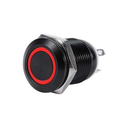 Afbeelding van LED Knop Schakelaar, Auto 12 V 2A mm Licht Momentary Drukknop Schakelaar Aan/Uit Klink (Rood) Automotive schakelaars