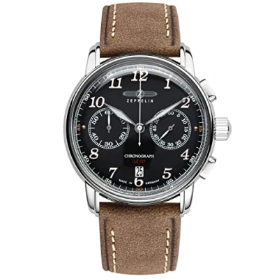 Afbeelding van Zeppelin Klassiek horloge 1, bruin/zwart.,