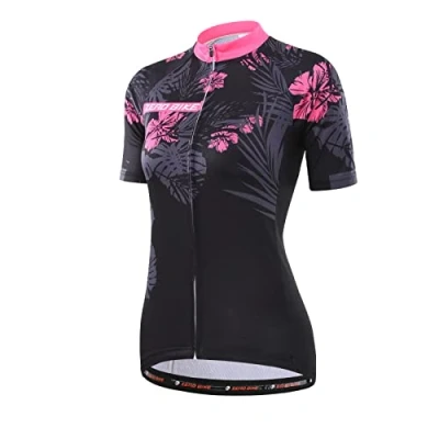 Afbeelding van Ademend fietsshirt met korte mouwen voor dames, sneldrogend fietsshirt, mouwen, race fietskleding, 0004, S