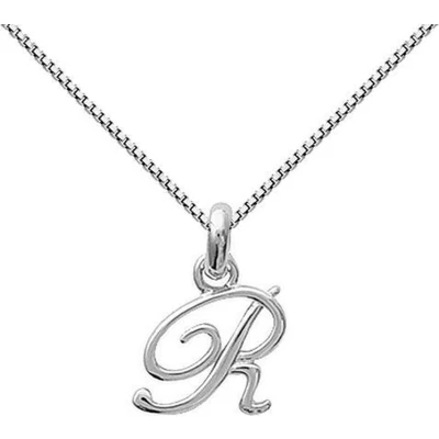 Afbeelding van Amanto Ketting Letter R Zilver Gerhodineerd Alfabet 11x18mm 50cm