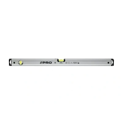 Afbeelding van PRO600 Waterpas 80cm Geanodiseerde met magneten Hardheid 9 op de schaal van Mohs Ergonomisch profiel en ERS+ (Easy Reading System) Antischokabsorberende eindkappen Kleur Zilver