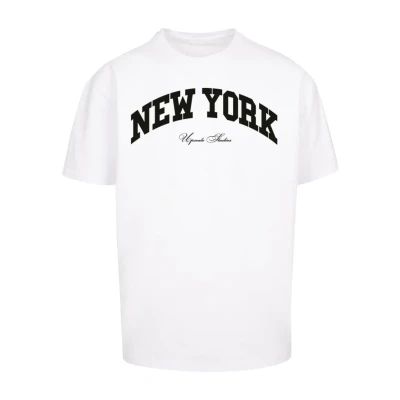Afbeelding van Upscale by Mister Tee NEW YORK College Tshirt print, Heren, Maat: Large, White