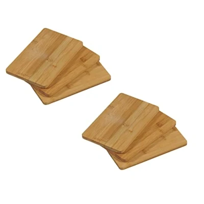 Afbeelding van KESPER Set van 6 ontbijtplank ontbijtplankje eetplank bamboe hout