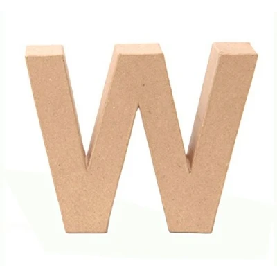 Afbeelding van GLOREX 6 2029 123 karton letter W, van bruin karton, ca. 17,5 x 5,5 cm groot, om te beschilderen en beplakken, voor servettechniek decoratch, ideaal als decoratie