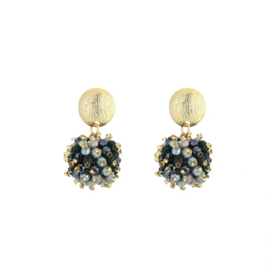 Afbeelding van Oorbellen Crystal Bomb Facet Kralen Beads Sparkling Feestdagen Luxe Trending Party Goudkleurig Navy Mix