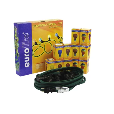 Afbeelding van Eurolite Feestverlichting Prikkabel lichtsnoer 10x E27 inclusief lampen 10m Binnen &amp; Buiten