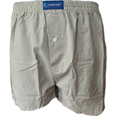 Afbeelding van Embrator mannen Boxershort geweven katoen olijfgroen/wit M