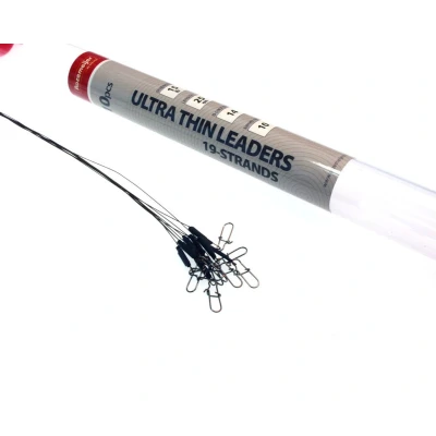 Afbeelding van Rozemeijer Ultra Thin 19 Strands Leaders (10 pcs) 30lb 30cm Crosslock Size 10 Swivel 7