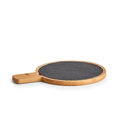 Afbeelding van Zeller 24509 Snij /serveerplank met handvat, bamboe/leisteen, ca. 29,5 x 22 1,5 cm