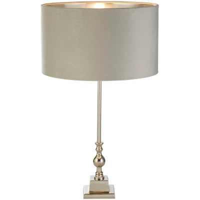 Afbeelding van Searchlight Tafellamp chroom Whitby met grijze kap EU81214GY
