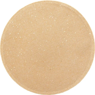 Afbeelding van Feeric placemat/onderlegger goud rond D38 cm glitters jute Placemats