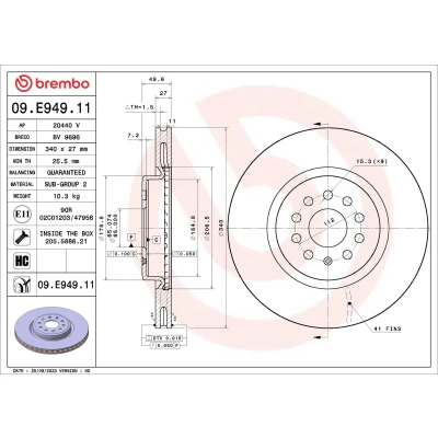 Afbeelding van Brembo Remschijven 09.E949.11