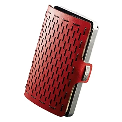 Afbeelding van I CLIP Original Portemonnee met Muntzakje Leren Creditcard etui Geldclip Hoge Kwaliteit Slanke Rood