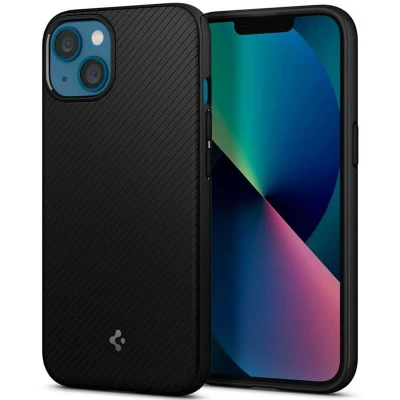 Afbeelding van Apple iPhone 13 MagSafe Hoesje Kunststof Spigen Hardcase/Backcover Zwart Telefoonhoesje Shockproof/Valbescherming