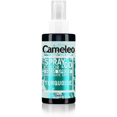 Afbeelding van Cameleo spray &amp; go haarspray turquoise mist voor blond, platina en grijs haar gebruiksklaar, semi permanente kleur directe 150 ml