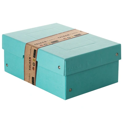 Afbeelding van Originele Falken PureBox pastel. Made in Germany. 100 mm hoog DIN A5 blauw. Opbergdoos met deksel van stevig karton Veganistische geschenkdoos transportdoos multifunctionele doos
